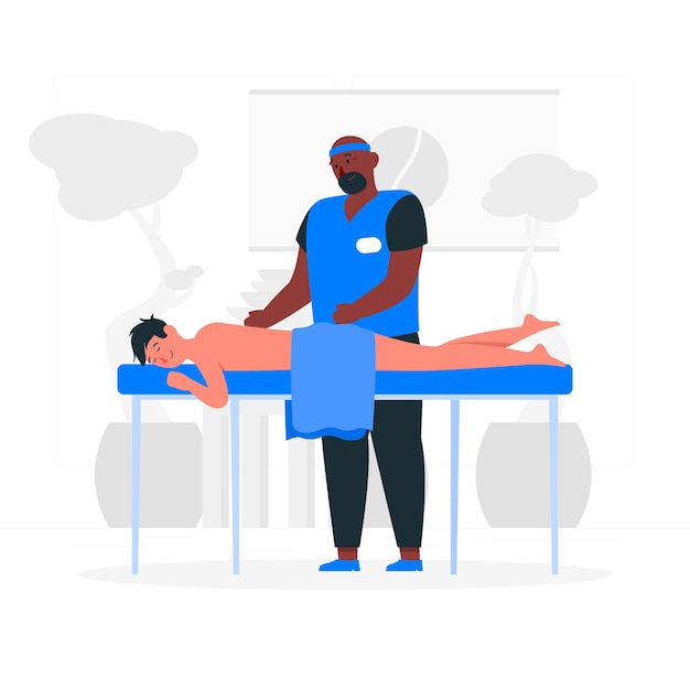 Ilustración de concepto de terapeuta de masaje