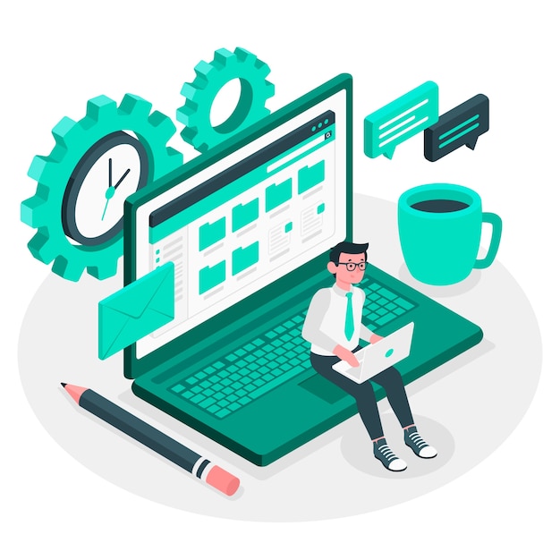 Ilustración del concepto de tiempo de trabajo
