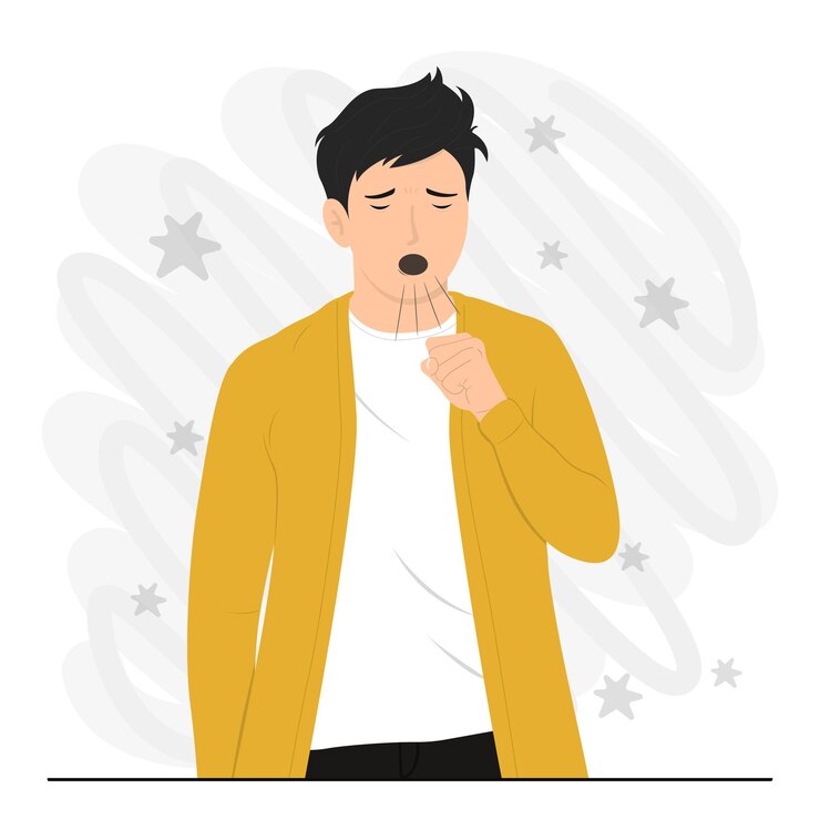 Vector ilustración del concepto de tos de vector plano