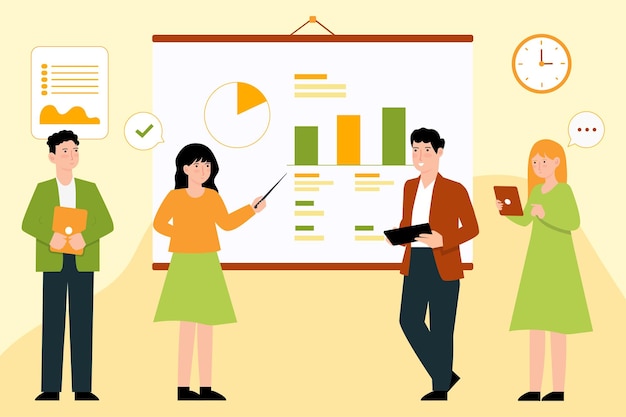 Ilustración del concepto de trabajo en equipo para el éxito