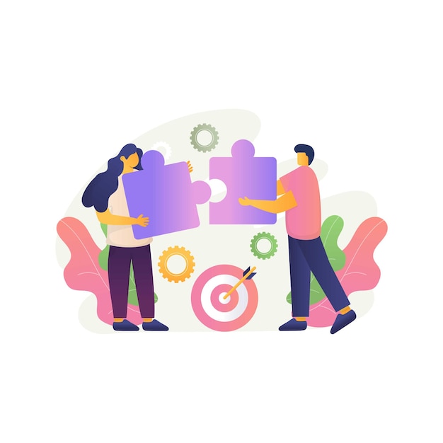 Ilustración del concepto de trabajo en equipo
