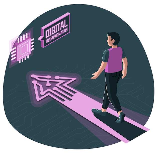 Ilustración del concepto de transformación digital