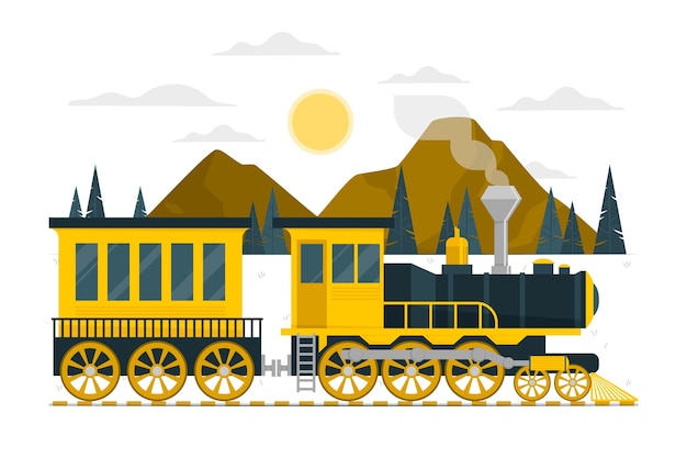 Ilustración del concepto de tren de vapor