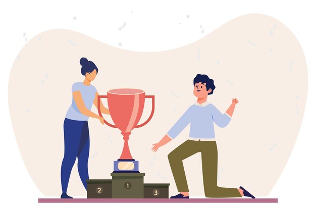 Ilustración del concepto de trofeo elegante y hermoso