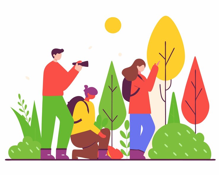 Vector ilustración del concepto de turismo ecológico