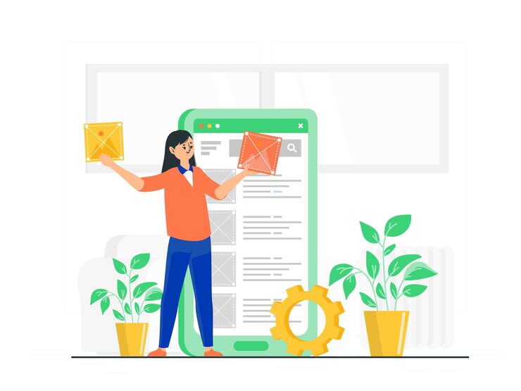 Ilustración del concepto de ui ux