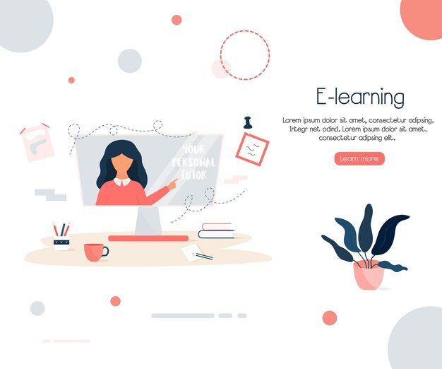 Ilustración del concepto de vector para e-learning