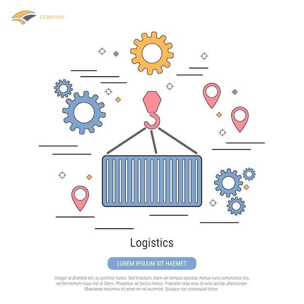 Ilustración de concepto de vector de estilo de contorno plano de logística