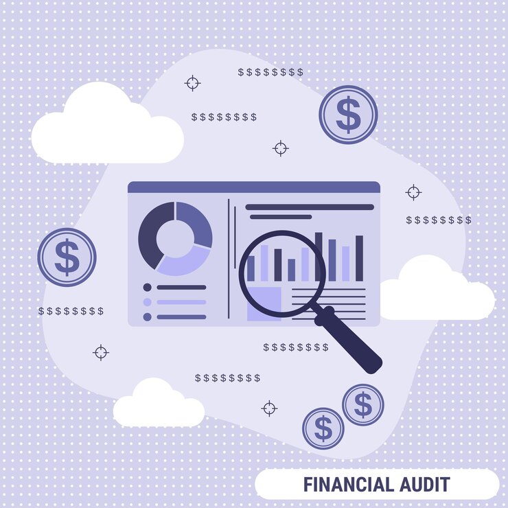 Vector ilustración de concepto de vector de estilo de diseño plano de auditoría financiera