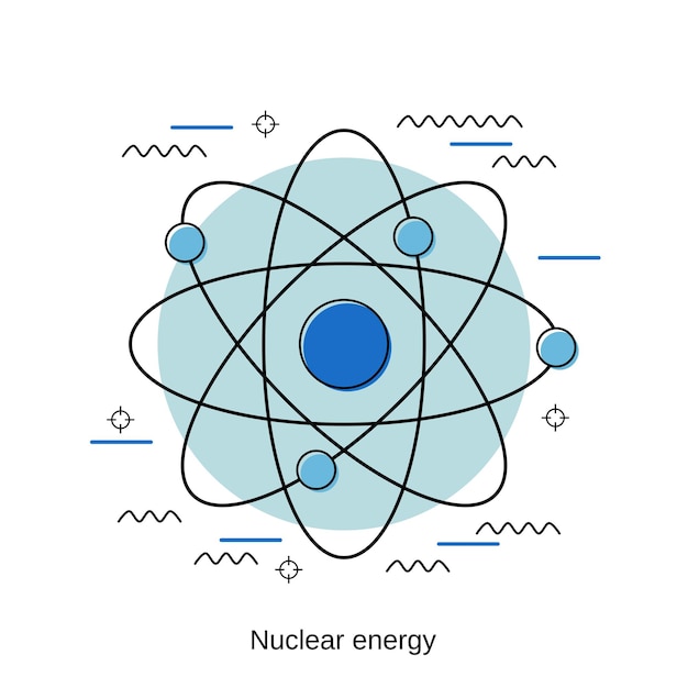 Ilustración de concepto de vector de estilo de diseño plano de energía nuclear