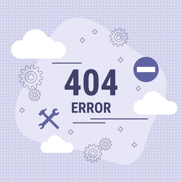 Ilustración de concepto de vector de estilo de diseño plano de página de error 404