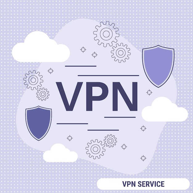 Ilustración de concepto de vector de estilo de diseño plano de servicio VPN