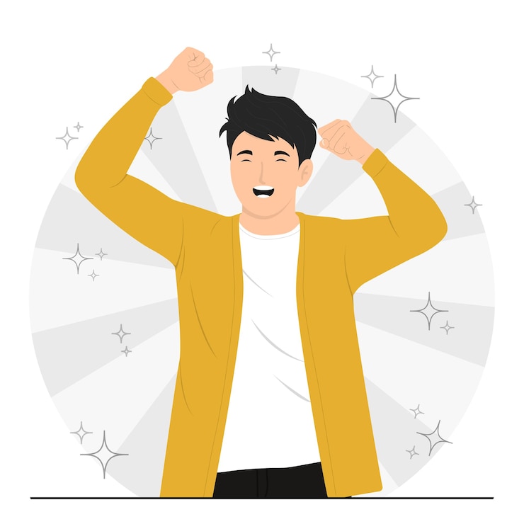 Vector ilustración del concepto del vector plano de alegría y personas felices