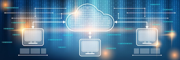 Vector ilustración del concepto de vector de procesamiento de datos en la nube