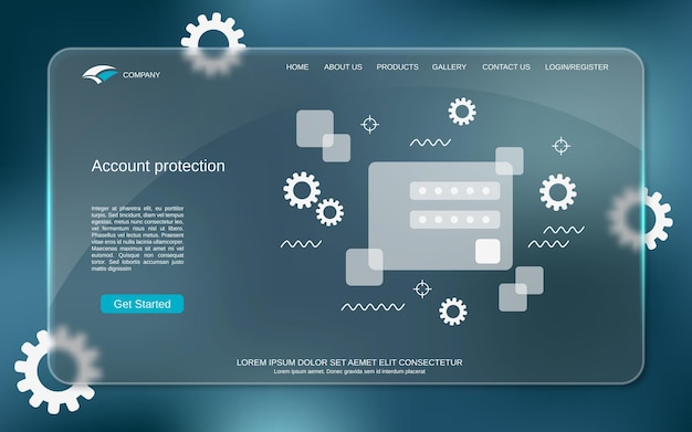 Ilustración de concepto de vector de protección de cuenta