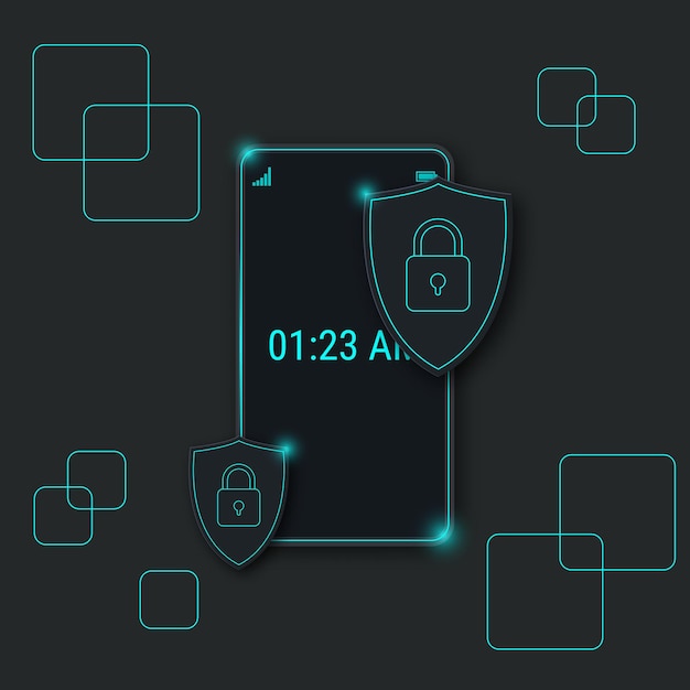 Ilustración de concepto de vector de protección de teléfono