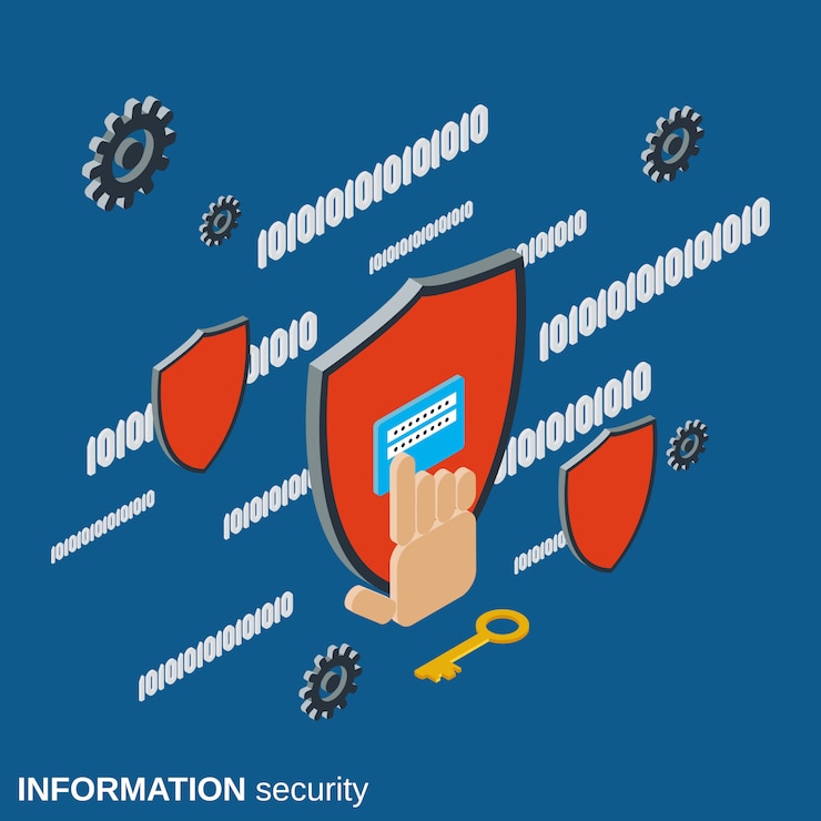 Vector ilustración de concepto de vector de seguridad de información