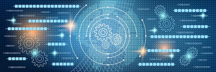 Vector ilustración del concepto de vector de tecnología blockchain
