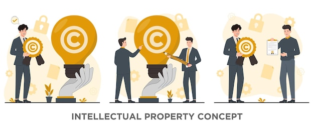 Ilustración del concepto vectorial de propiedad intelectual y derechos de autor