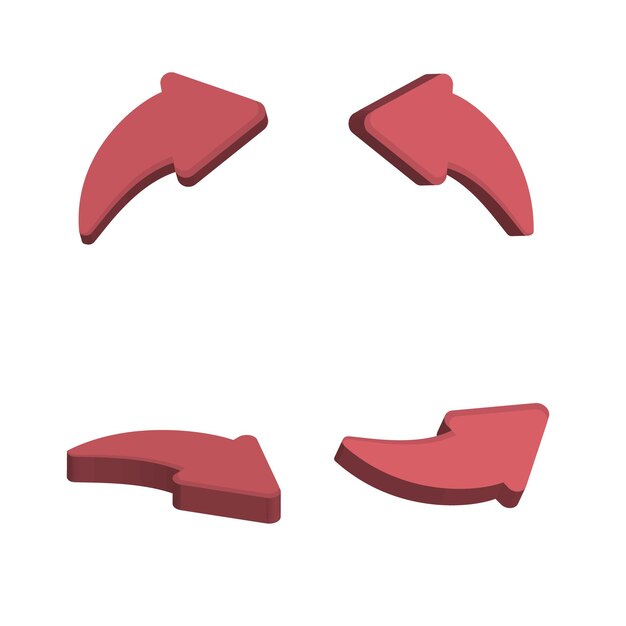 Ilustración del concepto vectorial realista de flechas 3D