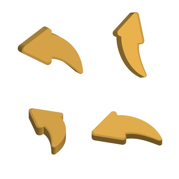 Ilustración del concepto vectorial realista de flechas 3D