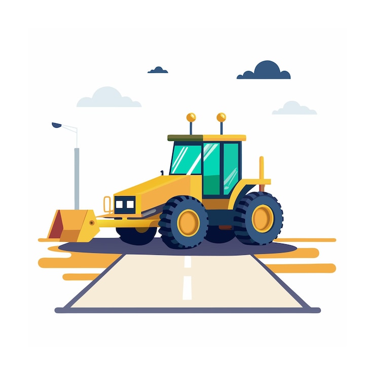 Vector ilustración del concepto de vehículo de construcción