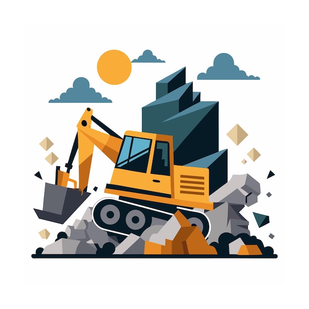 Ilustración del concepto de vehículo de construcción