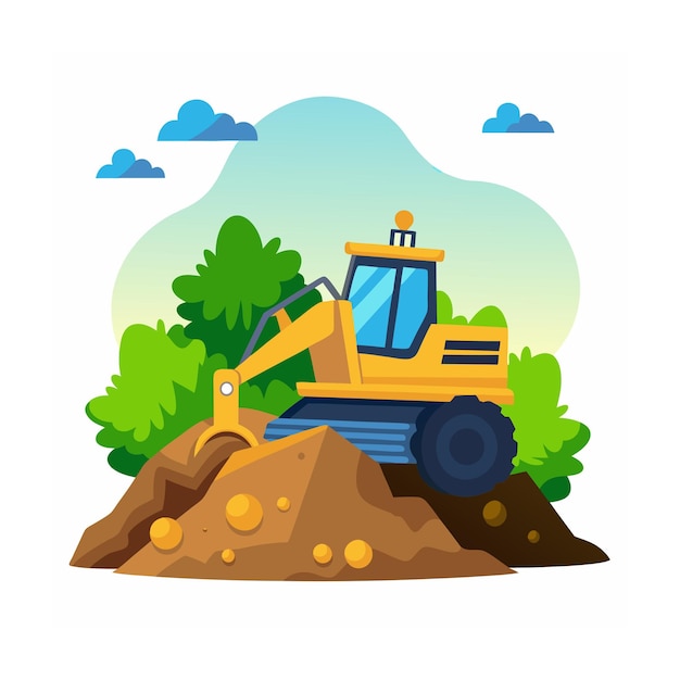 Ilustración del concepto de vehículo de construcción
