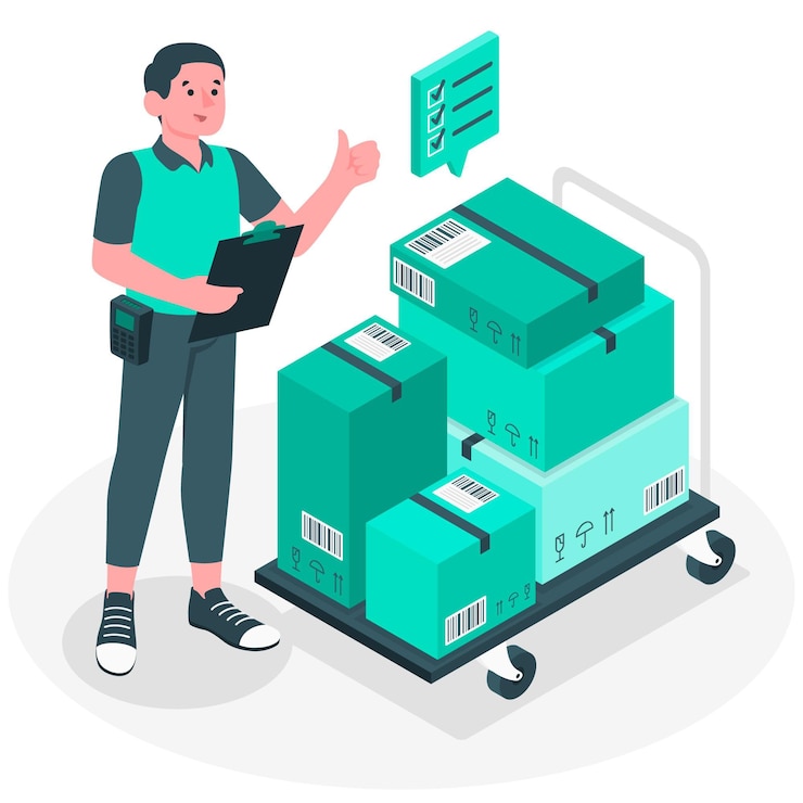 Vector ilustración del concepto de verificación de cajas
