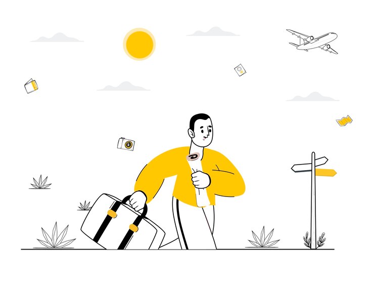 Ilustración del concepto de viaje