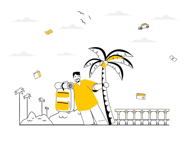 Ilustración del concepto de viaje