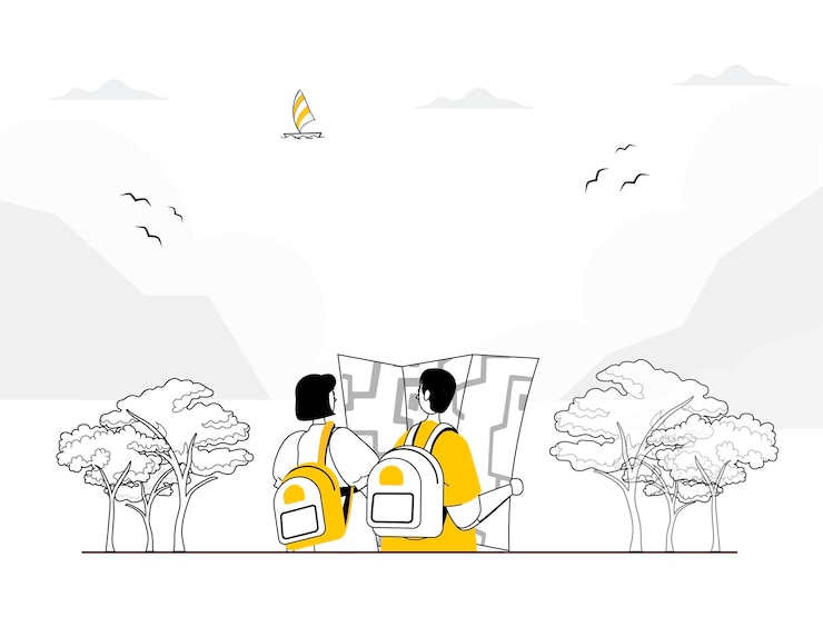 Ilustración del concepto de viaje