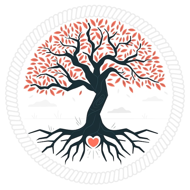 Ilustración de concepto de vida de árbol