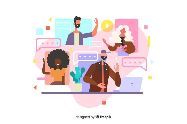 Vector ilustración del concepto de videoconferencia para la página de inicio