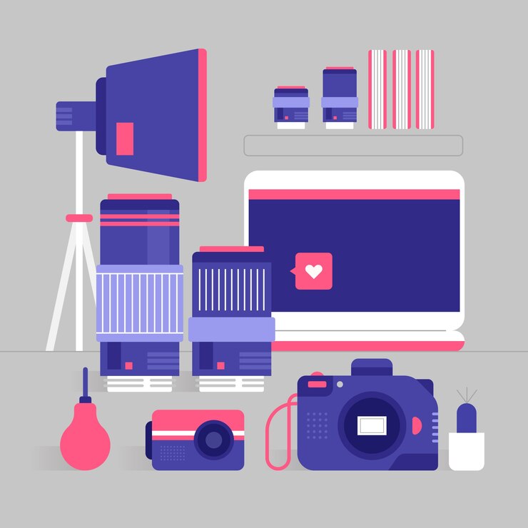 Vector ilustración del concepto de videógrafo de diseño plano