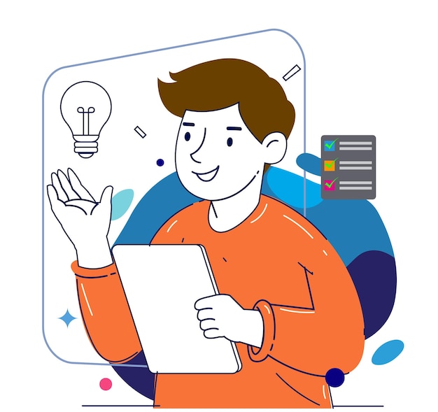 Ilustración de conceptos de marketing digital Ilustración moderna de diseño plano del análisis de datos
