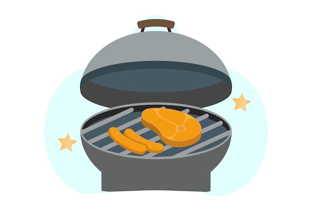 Ilustración conceptual de alimentos cubiertos elegante y hermosa