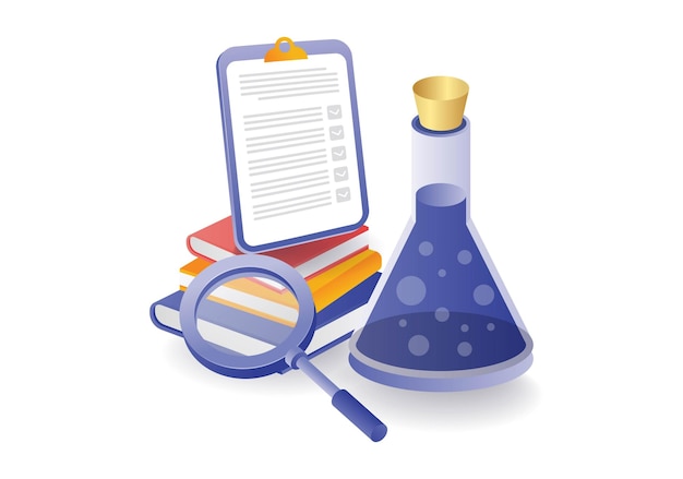 Ilustración conceptual del análisis de experimentos de laboratorio escolares