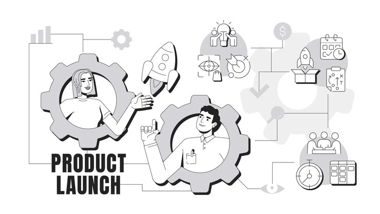 Vector ilustración conceptual del banner de lanzamiento del producto