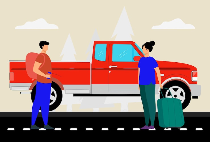 Vector ilustración conceptual de la camioneta elegante y hermosa