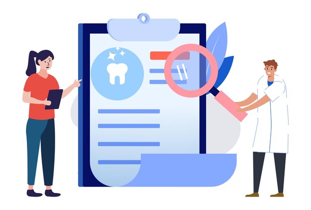 Ilustración conceptual del disco dental elegante y hermosa