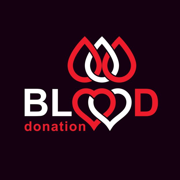 Ilustración conceptual de donación de sangre. Logotipo del día mundial del donante de sangre.