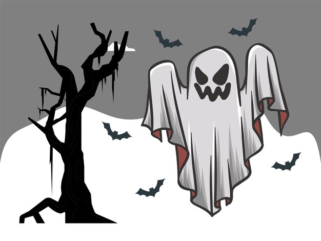 Ilustración conceptual de fantasmas elegante y hermosa