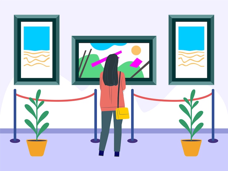 Vector ilustración conceptual de la galería digital elegante y hermosa