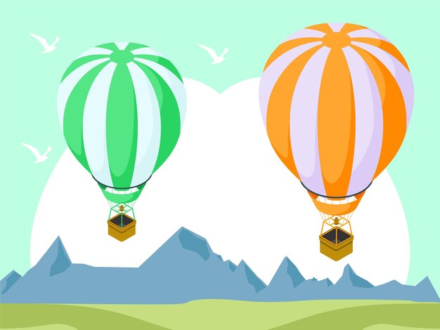 Ilustración conceptual del globo de aire elegante y hermosa