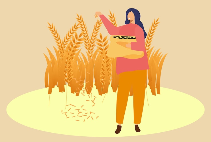 Vector ilustración conceptual de granos elegante y hermosa