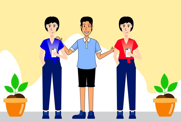 Vector ilustración conceptual del grupo de apoyo elegante y hermosa