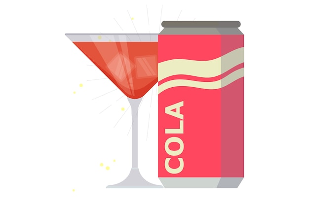 Ilustración conceptual de la lata de cola elegante y hermosa