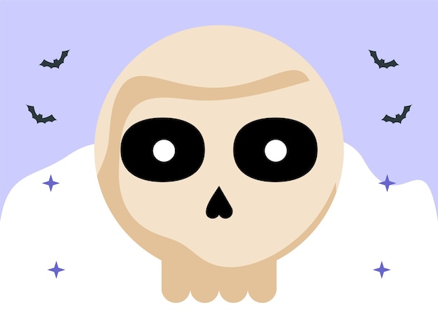 Ilustración conceptual de la máscara de la muerte elegante y hermosa