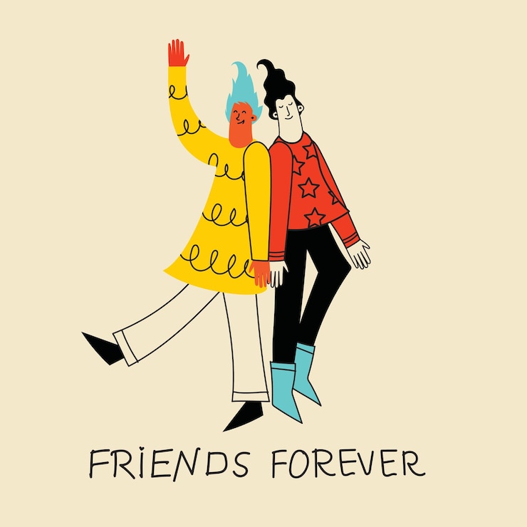 Vector ilustración conceptual de mejores amigas ilustración vectorial de niñas multiculturales y amistad multicultural feliz día de amistad amigas adolescentes abrazándose y divirtiéndose